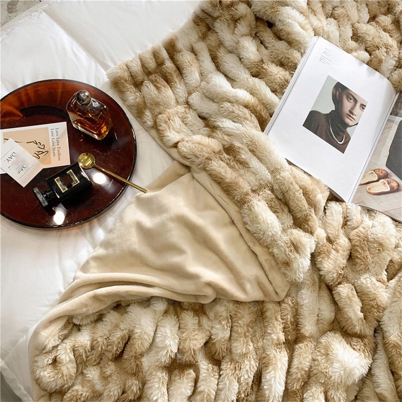 Faux Rabbit Fur Winter Blanket